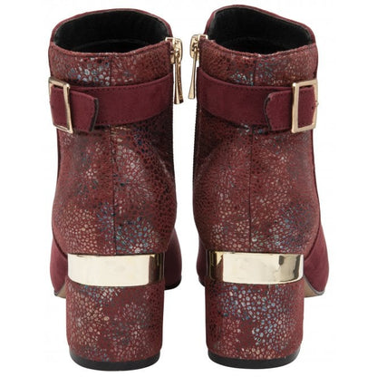  Bordo Textile Cassandra Heeled Ankle Boots | Lotus