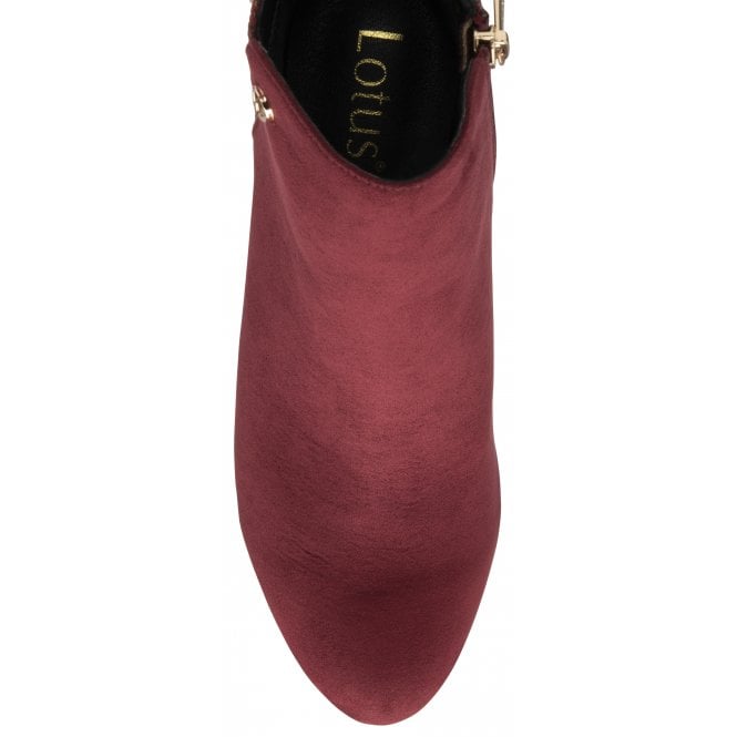  Bordo Textile Cassandra Heeled Ankle Boots | Lotus