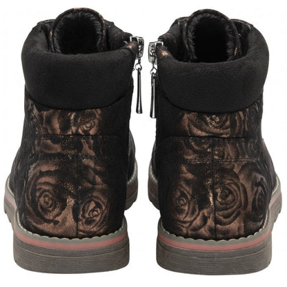  Bronze Floral-Print Nova Ankle Boots | Lotus