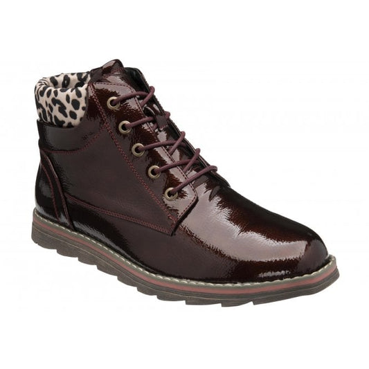  Bronze & Leopard-Print Naomi Lace-Up Ankle Boots | Lotus