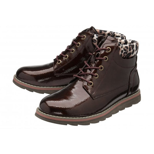  Bronze & Leopard-Print Naomi Lace-Up Ankle Boots | Lotus