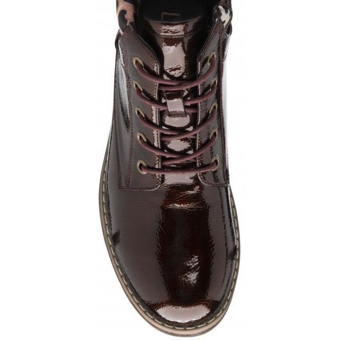  Bronze & Leopard-Print Naomi Lace-Up Ankle Boots | Lotus
