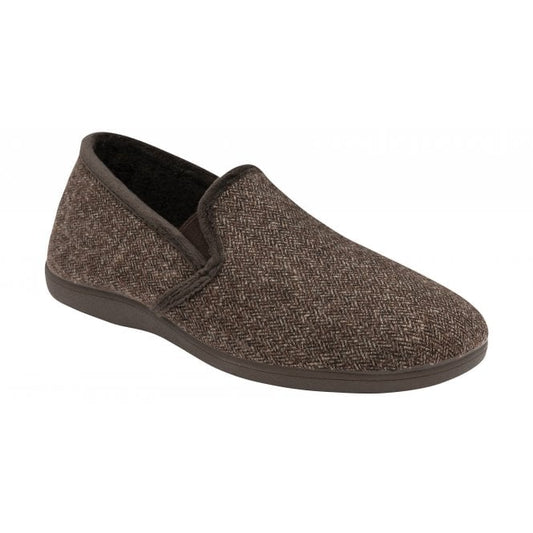  Brown Austin Textile Full Shoe Slippers | Lotus