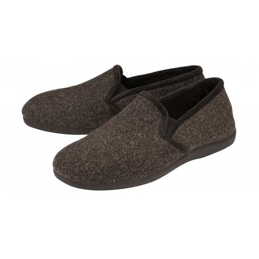  Brown Austin Textile Full Shoe Slippers | Lotus