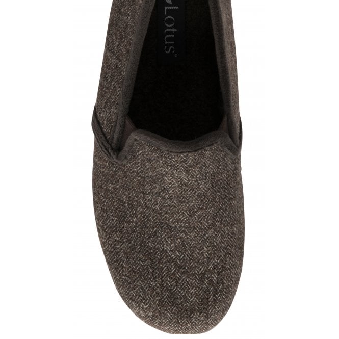  Brown Austin Textile Full Shoe Slippers | Lotus