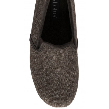  Brown Austin Textile Full Shoe Slippers | Lotus