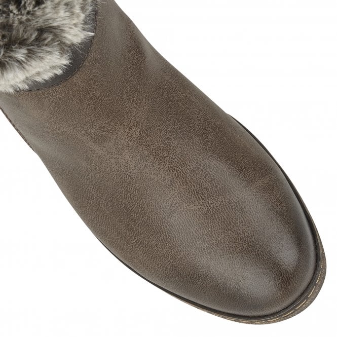  Brown Charmaine Heeled Mid-Calf Boots | Lotus Relife