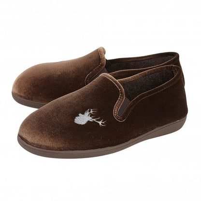  Brown Clarence Velour Slippers | Lotus