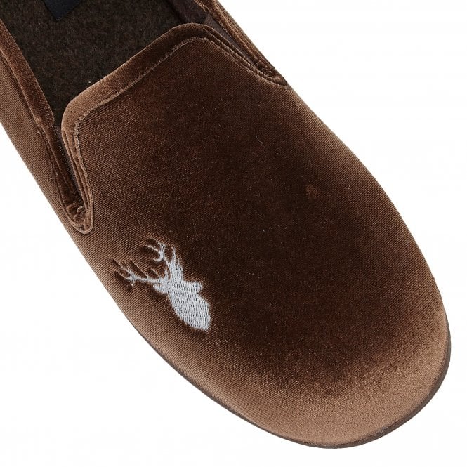  Brown Clarence Velour Slippers | Lotus