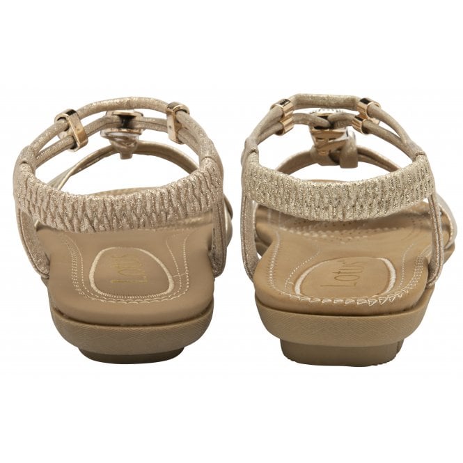  Gold Bettina Flat Open-Toe Sandals | Lotus