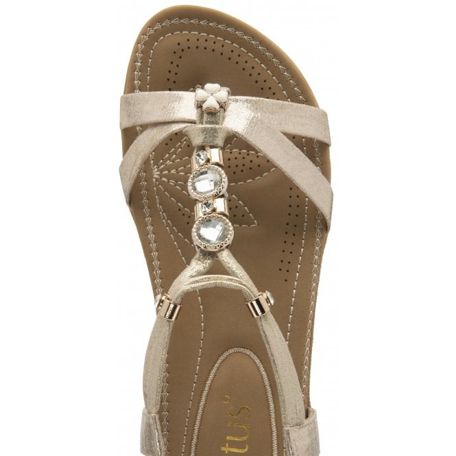 Gold Bettina Flat Open-Toe Sandals | Lotus