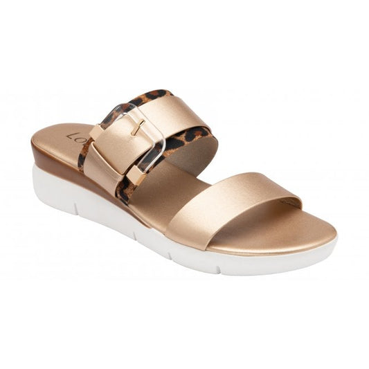  Gold & Leopard-Print Giovanna Mule Sandals | Lotus