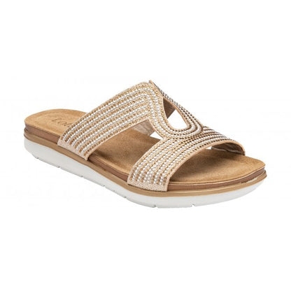  Gold Nadya Open-Toe Mule Sandals | Lotus