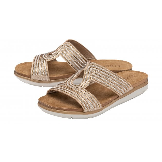  Gold Nadya Open-Toe Mule Sandals | Lotus