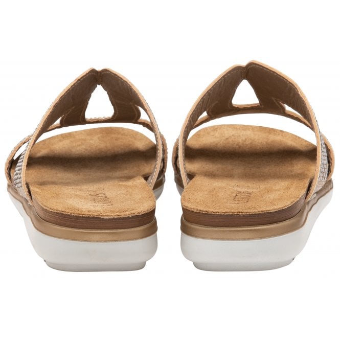  Gold Nadya Open-Toe Mule Sandals | Lotus