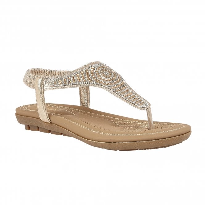  Gold Orla Flat Toe-Post Sandals | Lotus