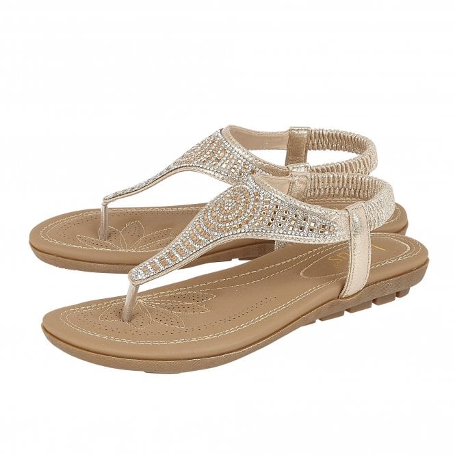  Gold Orla Flat Toe-Post Sandals | Lotus
