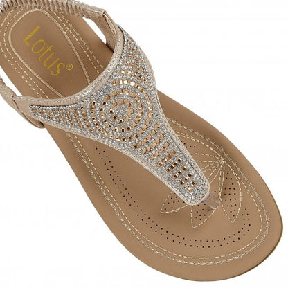  Gold Orla Flat Toe-Post Sandals | Lotus