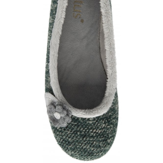  Green Textile Shauna Ballerina Slippers | Lotus