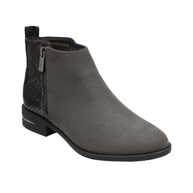  Grey & Black Snake-Print Anneka Ankle Boots | Lotus