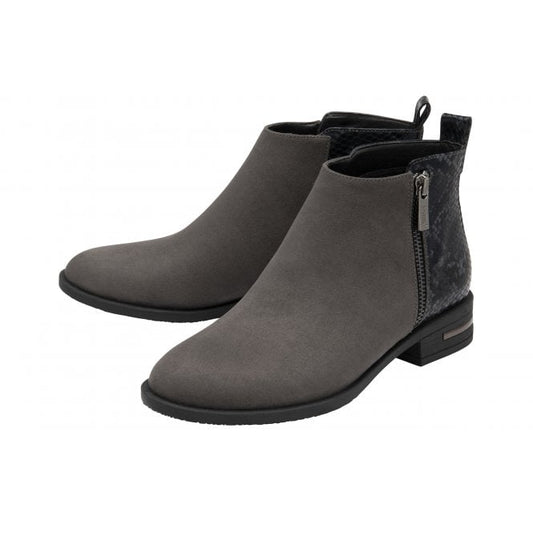  Grey & Black Snake-Print Anneka Ankle Boots | Lotus