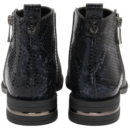  Grey & Black Snake-Print Anneka Ankle Boots | Lotus