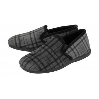  Grey Check Textile Ralf Full Shoe Slippers | Lotus