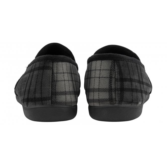  Grey Check Textile Ralf Full Shoe Slippers | Lotus