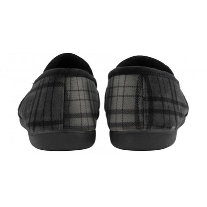 Grey Check Textile Ralf Full Shoe Slippers | Lotus