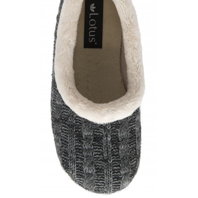  Grey Dolores Full Shoe Slippers | Lotus