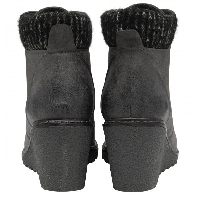  Grey Philomena Wedge Ankle Boots | Lotus 