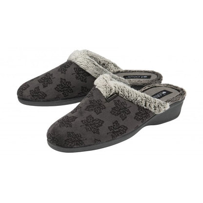 Grey Polly Mule Slippers | Lotus