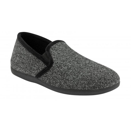  Grey Textile Austin Full Shoe Slippers | Lotus