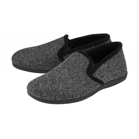  Grey Textile Austin Full Shoe Slippers | Lotus