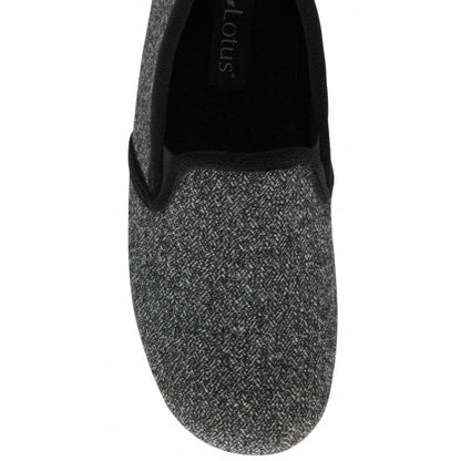  Grey Textile Austin Full Shoe Slippers | Lotus