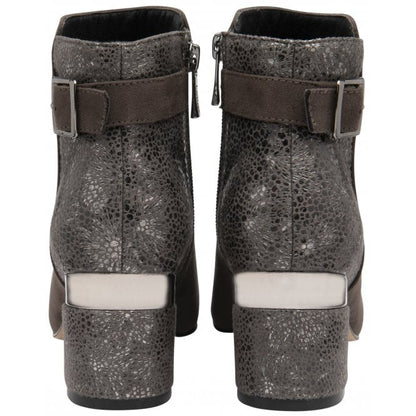  Grey Textile Cassandra Heeled Ankle Boots | Lotus