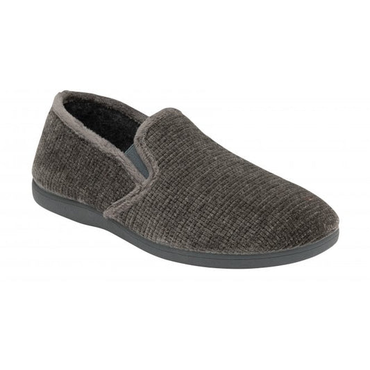  Grey Velour Sheldon Slippers | Lotus