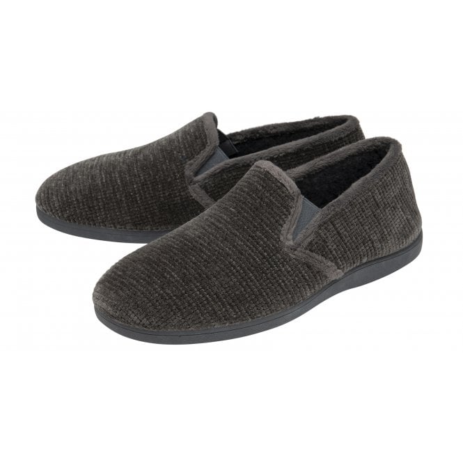  Grey Velour Sheldon Slippers | Lotus