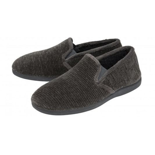 Grey Velour Sheldon Slippers | Lotus