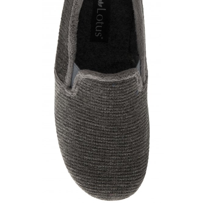  Grey Velour Sheldon Slippers | Lotus