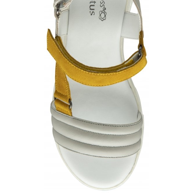  Grey & Yellow Leather Verena Open-Toe Sandals | Stressless By Lotus