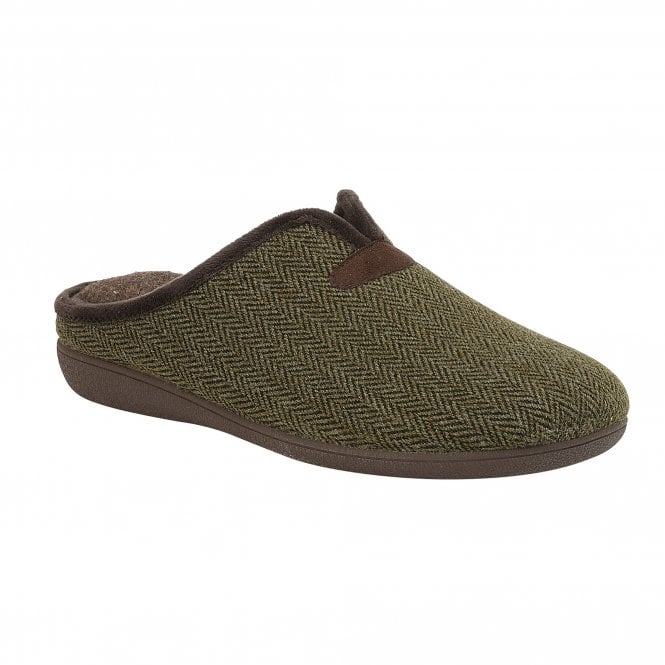  Khaki Textile Albert Slippers | Lotus