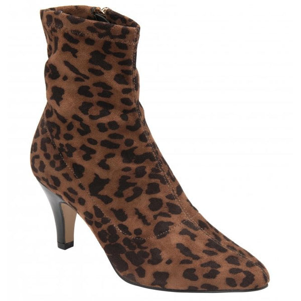  Leopard-Print Strech Microfibre Camilla Ankle Boots | Lotus