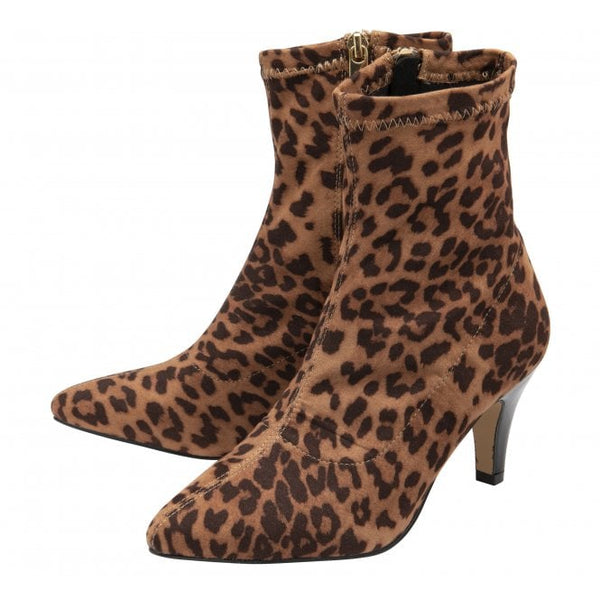  Leopard-Print Strech Microfibre Camilla Ankle Boots | Lotus