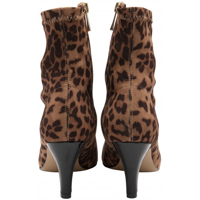  Leopard-Print Strech Microfibre Camilla Ankle Boots | Lotus