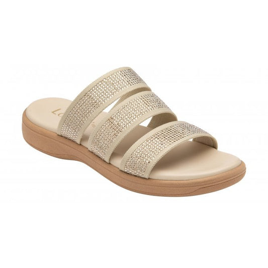  Natural & Diamante Olga Mule Sandals | Lotus