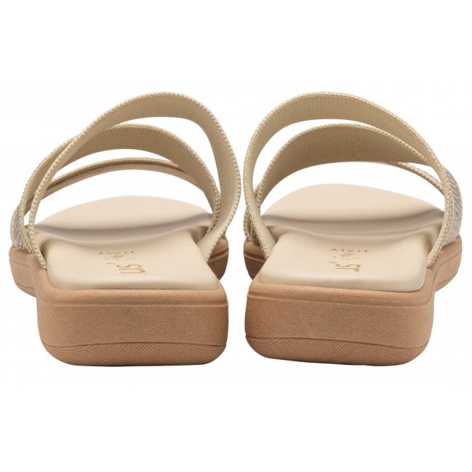  Natural & Diamante Olga Mule Sandals | Lotus