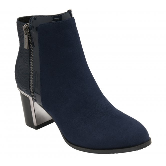  Navy & Animal-Print Rebecca Ankle Boots | Lotus