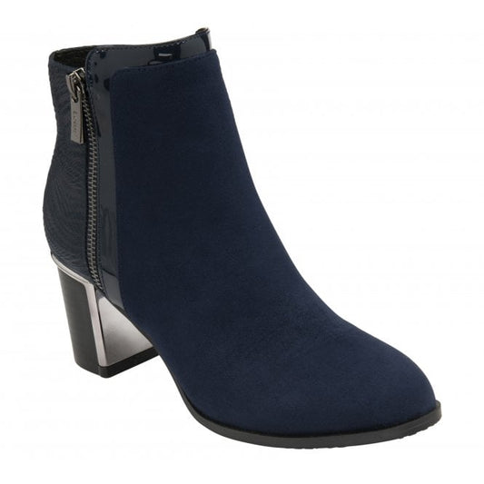  Navy & Animal-Print Rebecca Ankle Boots | Lotus