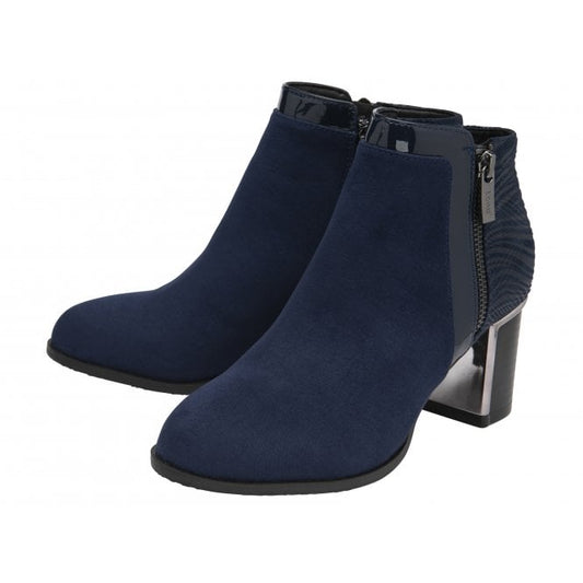  Navy & Animal-Print Rebecca Ankle Boots | Lotus
